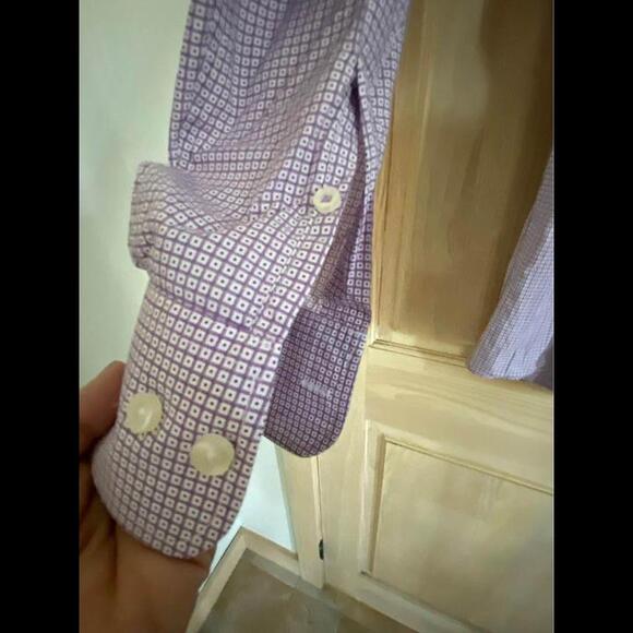 Men’s JHANE BARNES modern fit button shirt. No size. NWOT. Measurements below. - Picture 2 of 5